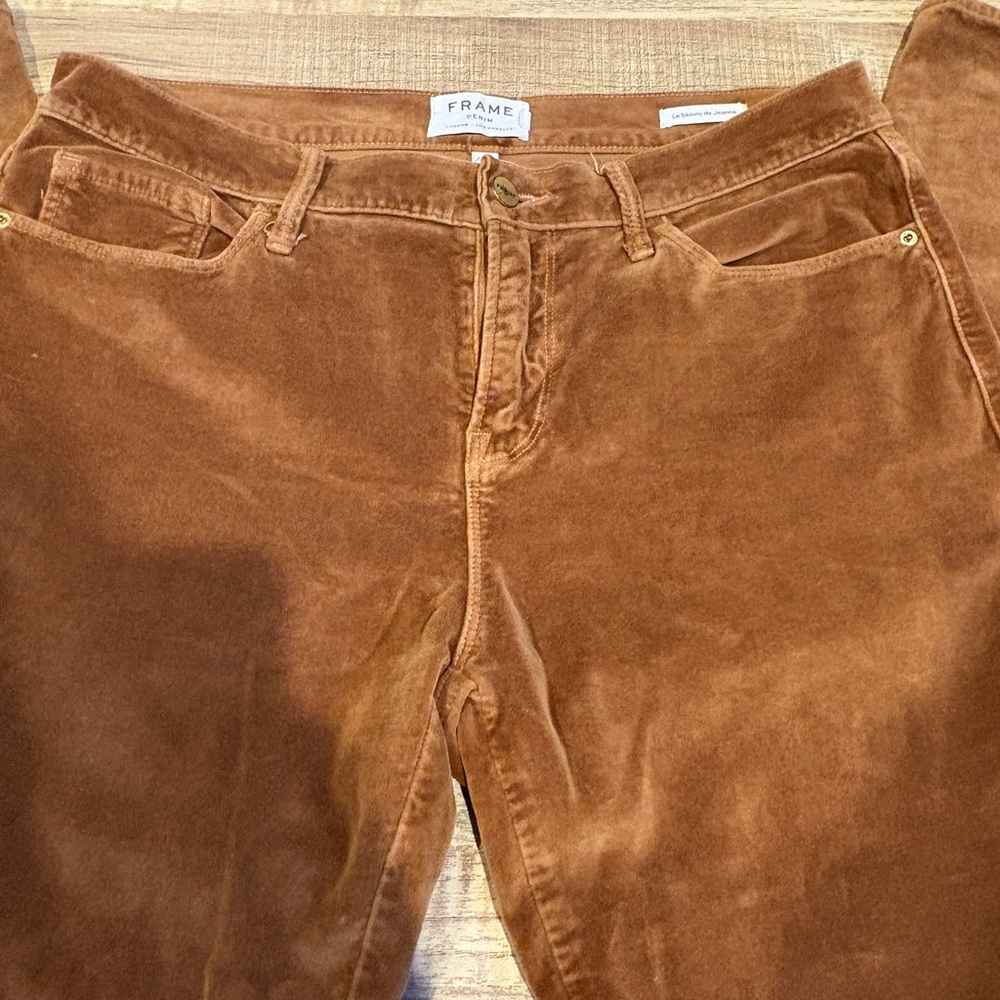 Frame Le Skinny De Jeanne Camel Velveteen Jean - Picture 2 of 11